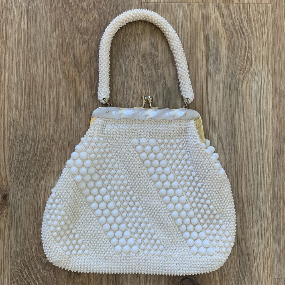Elegant Ivory Beaded Mini Bag